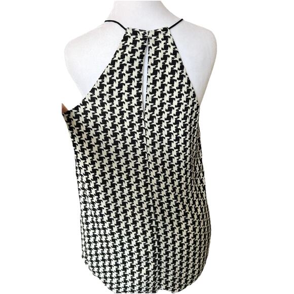 Y2K Express Houndstooth Halter Tank Top S Spaghetti Cut Out Club Party Retro Fun - Picture 6 of 10